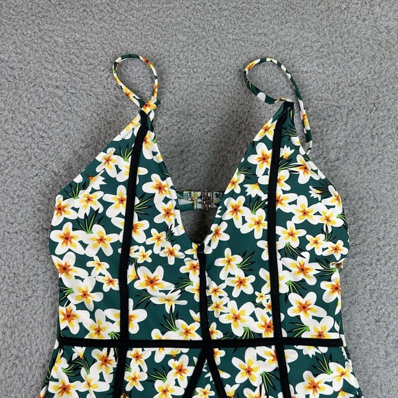 Cupshe Swimsuit Women Size Medium Green Floral Young and Vigor Print One Piece - Picture 5 of 12